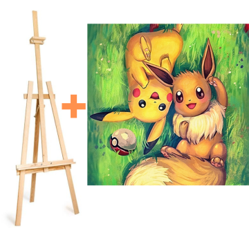 Výhodný set - stojan a plátno na vymalování - Pikachu